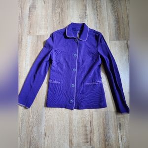 VINTAGE 90s VERSUS BY GIANNI VERSACE COUTURE Purple KNIT BLAZER Sz 28/42 Cutouts